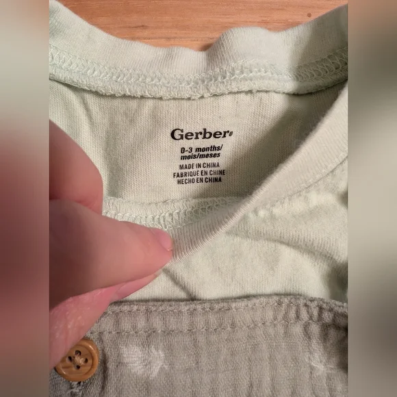 2-Piece Baby Neutral Palms Overall Romper and T-Shirt Set - Picture 4 of 7